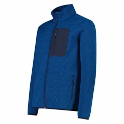 Giacca in pile con zip da uomo in knit tech