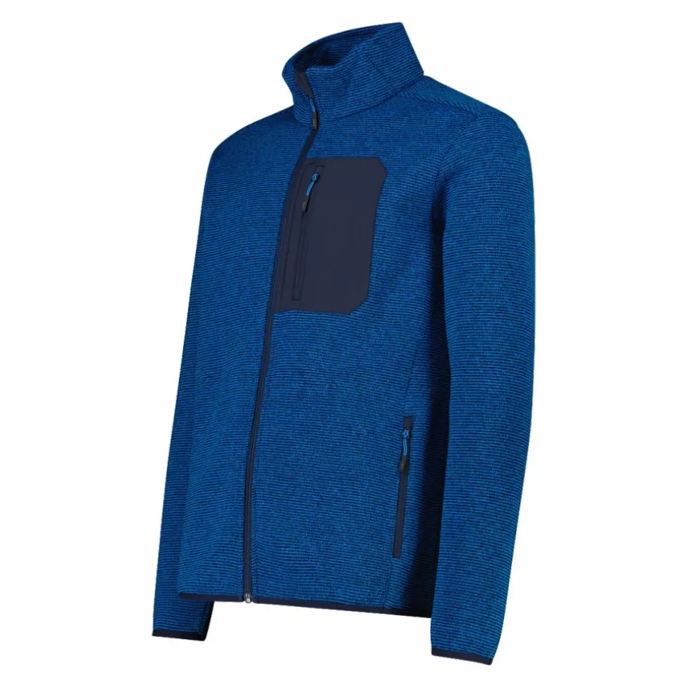 Giacca in pile con zip da uomo in knit tech