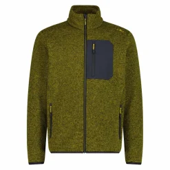 Giacca in pile con zip da uomo in knit tech