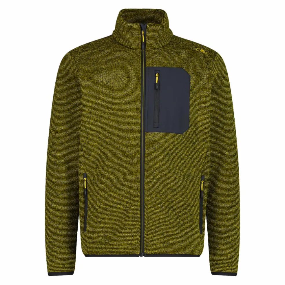 Giacca in pile con zip da uomo in knit tech