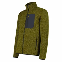 Giacca in pile con zip da uomo in knit tech