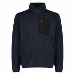 Giacca in pile con zip da uomo in knit tech