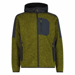 Giacca in pile con zip da uomo in knit tech con cappuccio