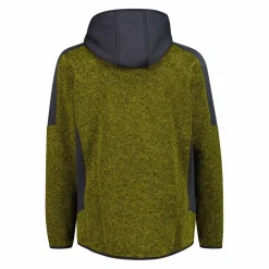 Giacca in pile con zip da uomo in knit tech con cappuccio