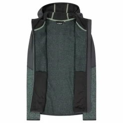 Giacca in pile con zip da uomo in knit tech con cappuccio