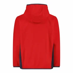 Giacca in pile con zip da bambino color block con cappuccio