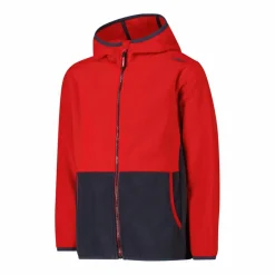 Giacca in pile con zip da bambino color block con cappuccio