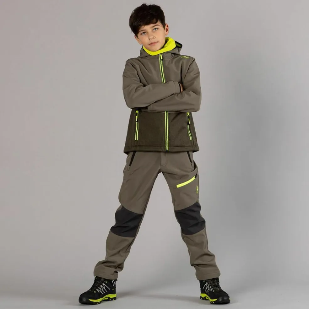 Giacca in pile con zip da bambino color block con cappuccio