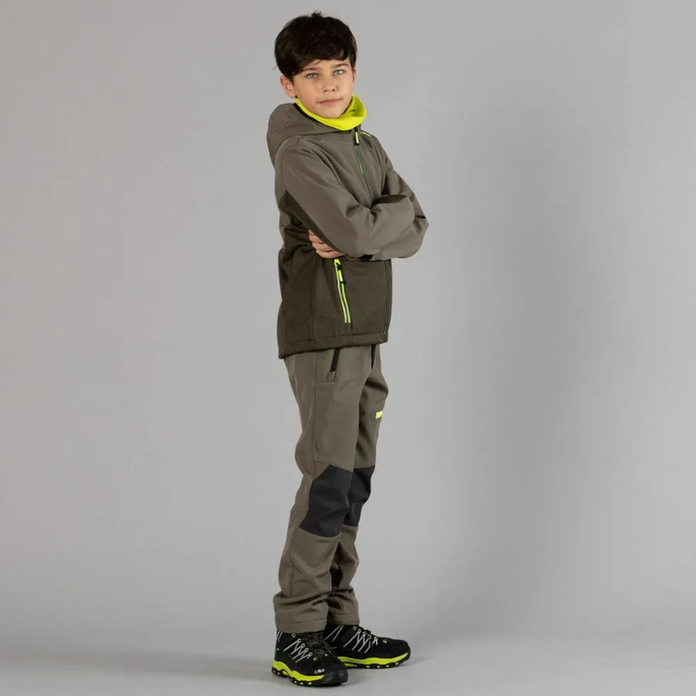 Giacca in pile con zip da bambino color block con cappuccio