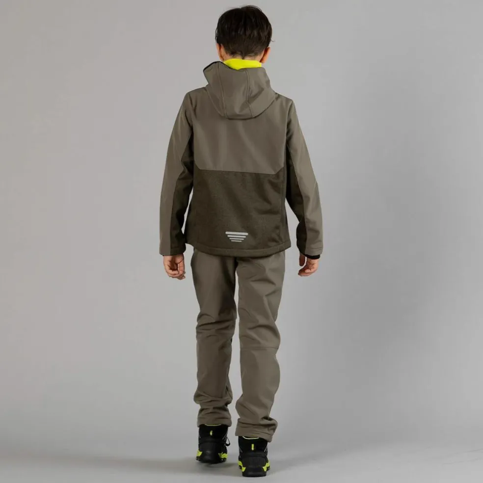 Giacca in pile con zip da bambino color block con cappuccio