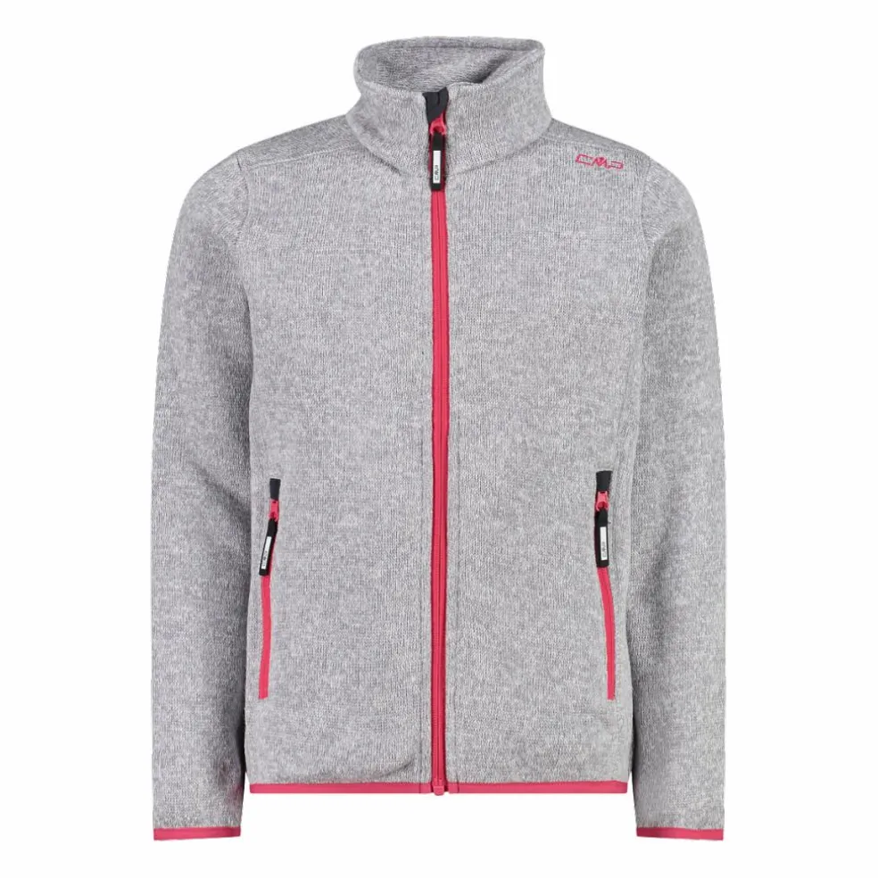 Giacca in pile da bambina in knit-tech
