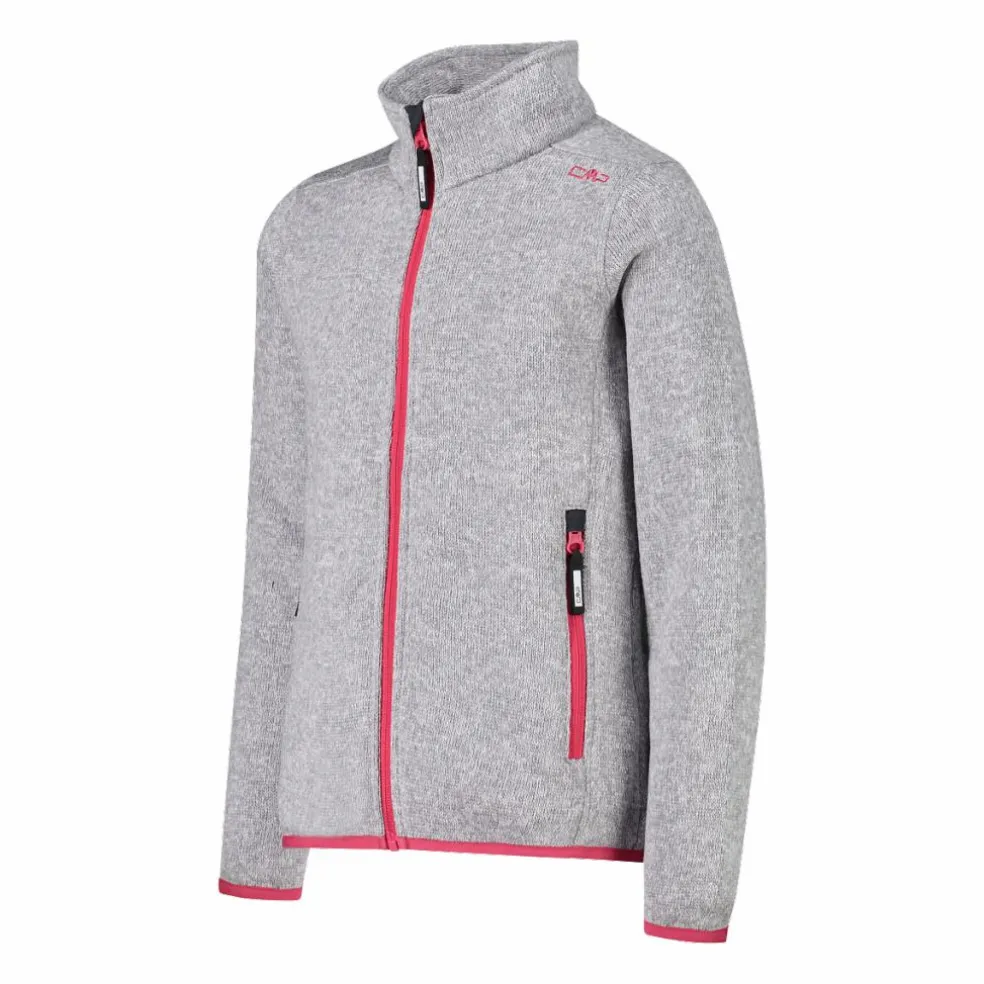 Giacca in pile da bambina in knit-tech