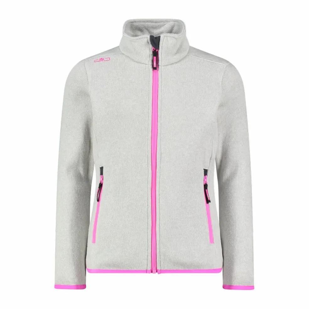 Giacca in pile da bambina in knit-tech