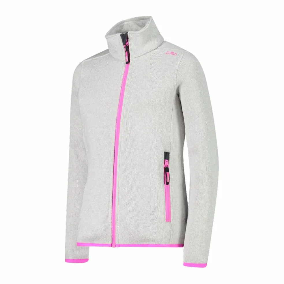 Giacca in pile da bambina in knit-tech