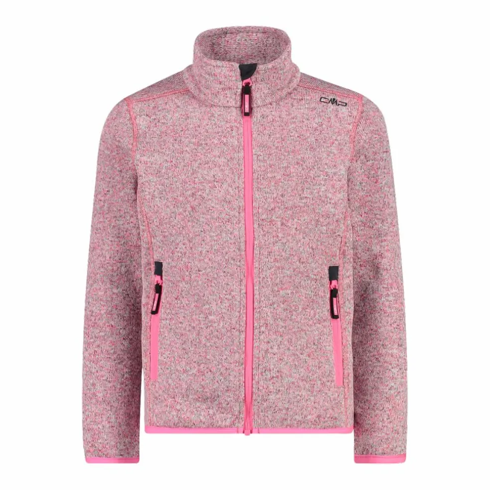 Giacca in pile da bambina in knit-tech