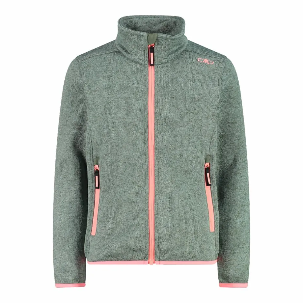Giacca in pile da bambina in knit-tech