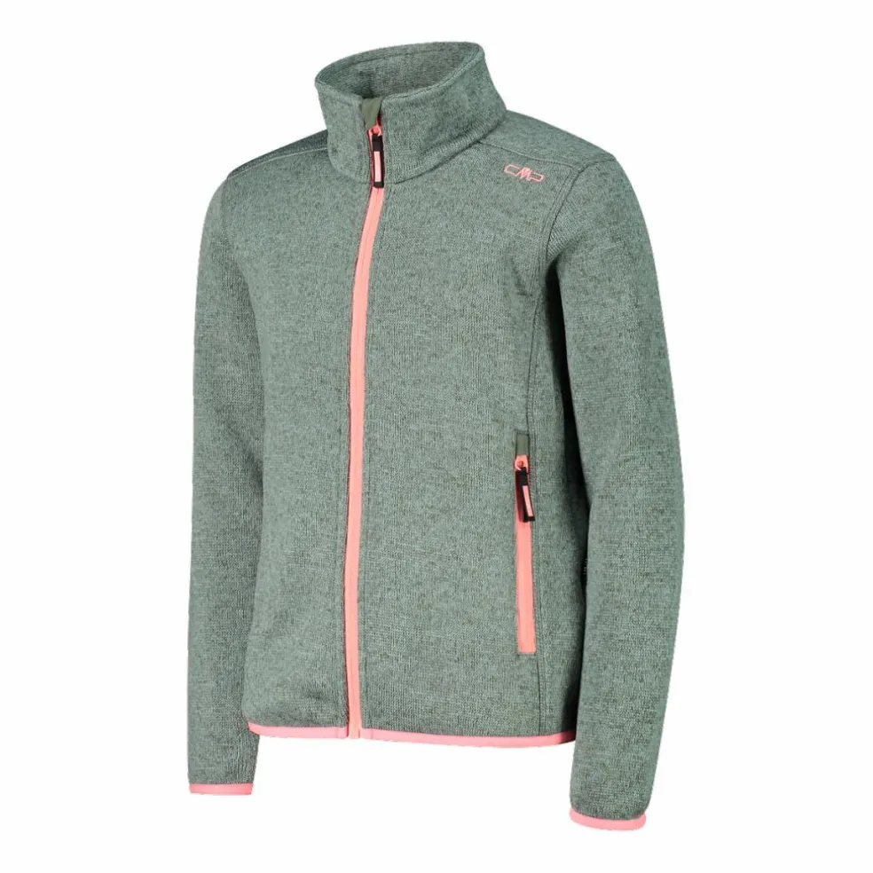 Giacca in pile da bambina in knit-tech