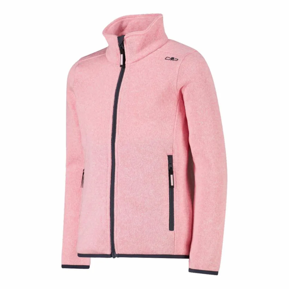 Giacca in pile da bambina in knit-tech