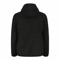 Giacca in pile da bambina in knit tech melange con cappuccio