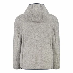 Giacca in pile da bambina in knit tech melange con cappuccio