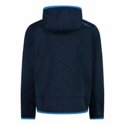 Giacca in pile da bambino in knit-tech mélange con cappuccio