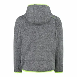 Giacca in pile da bambino in knit-tech mélange con cappuccio