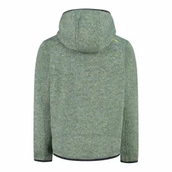 Giacca in pile da bambino in knit-tech mélange con cappuccio