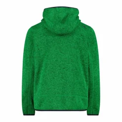 Giacca in pile da bambino in knit-tech mélange con cappuccio