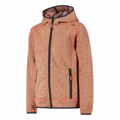 Giacca in pile da bambino in knit-tech mélange con cappuccio