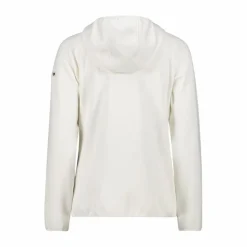 Giacca in pile da donna con cappuccio in knit tech melange
