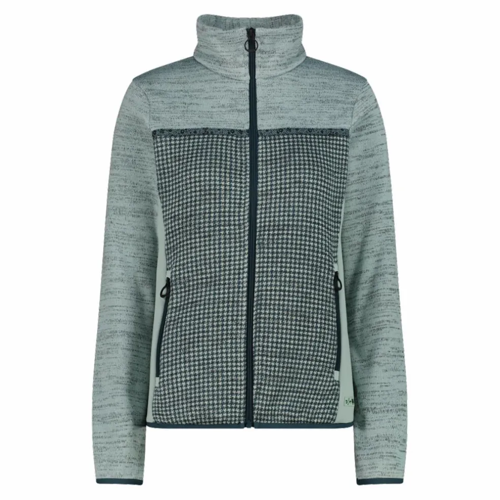 Giacca in pile da donna in knit tech stampata