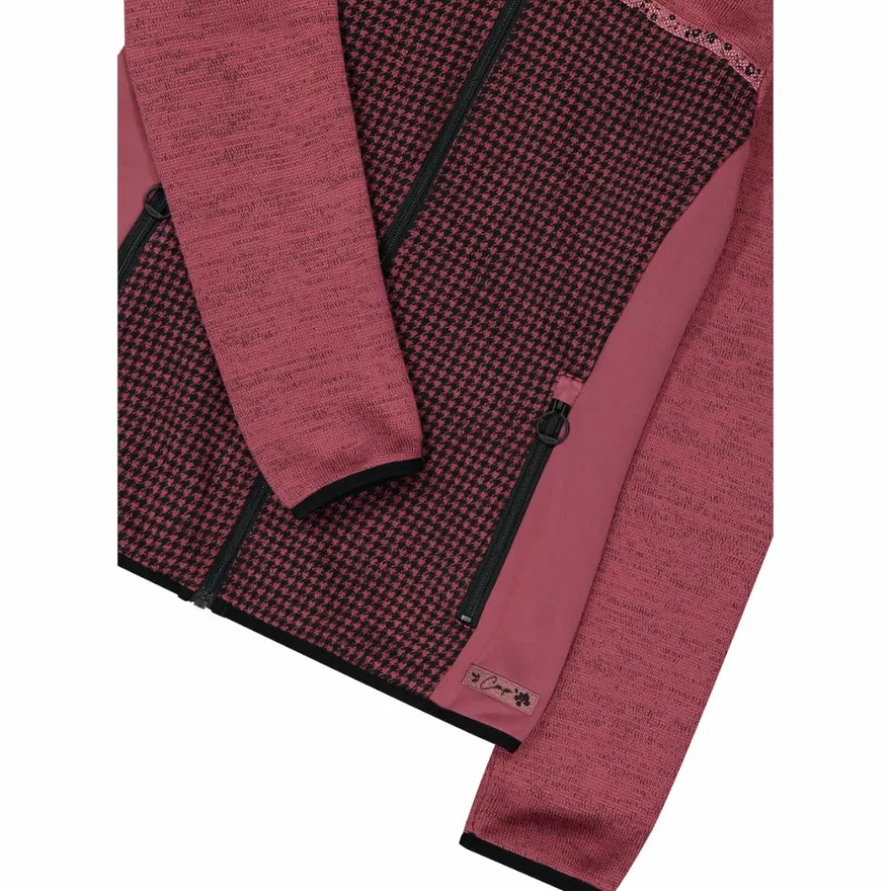 Giacca in pile da donna in knit tech stampata