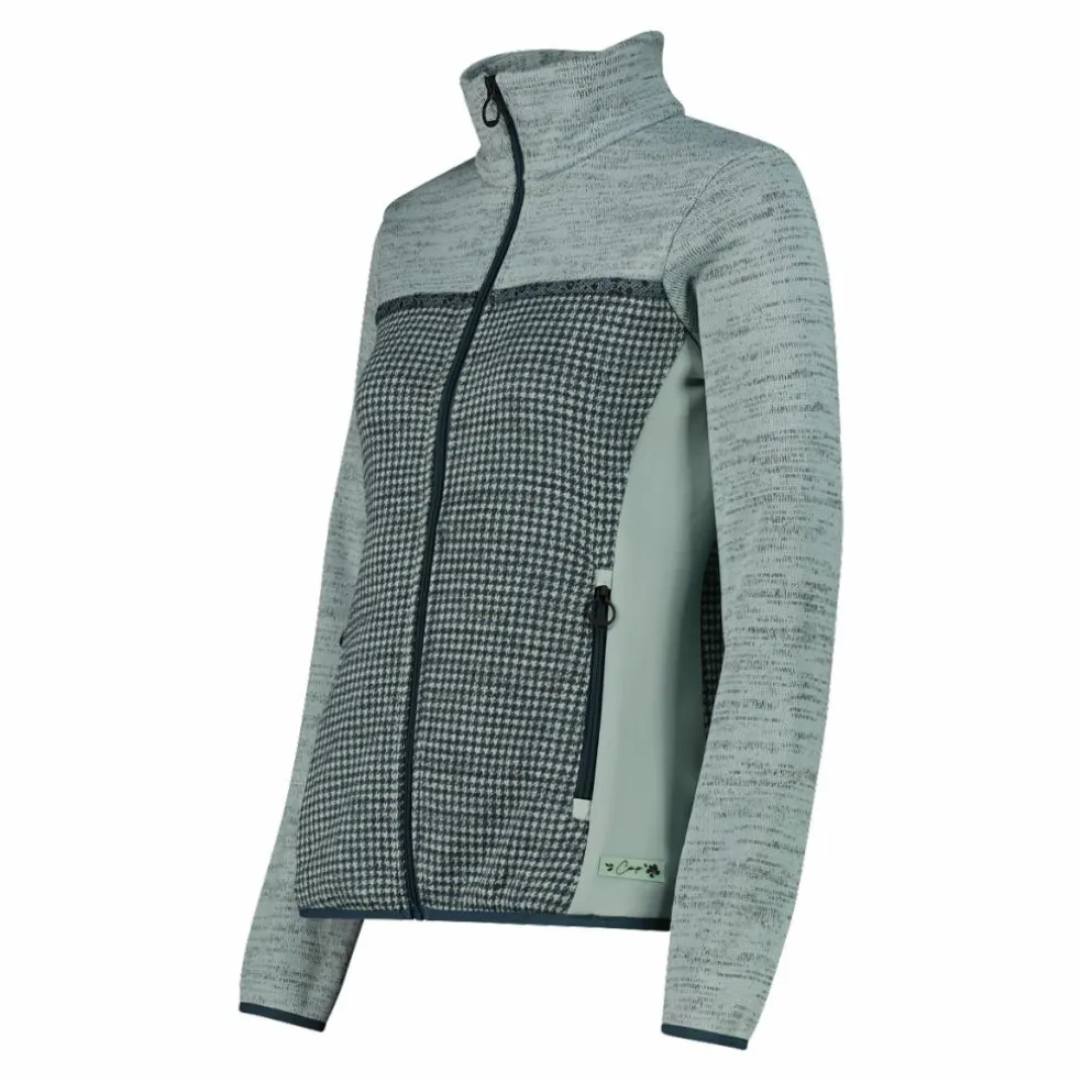 Giacca in pile da donna in knit tech stampata