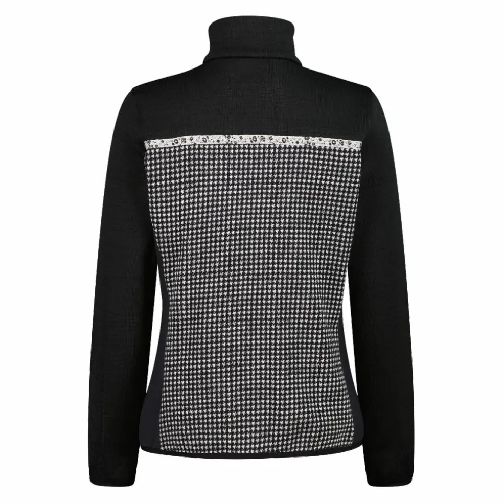 Giacca in pile da donna in knit tech stampata