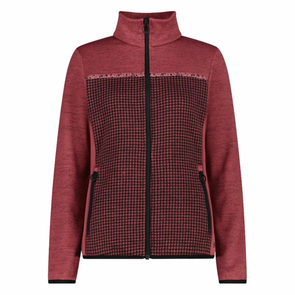 Giacca in pile da donna in knit tech stampata