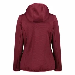 Giacca in pile da donna in knit tech melange con cappuccio