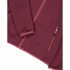 Giacca in pile da donna in knit tech melange con cappuccio