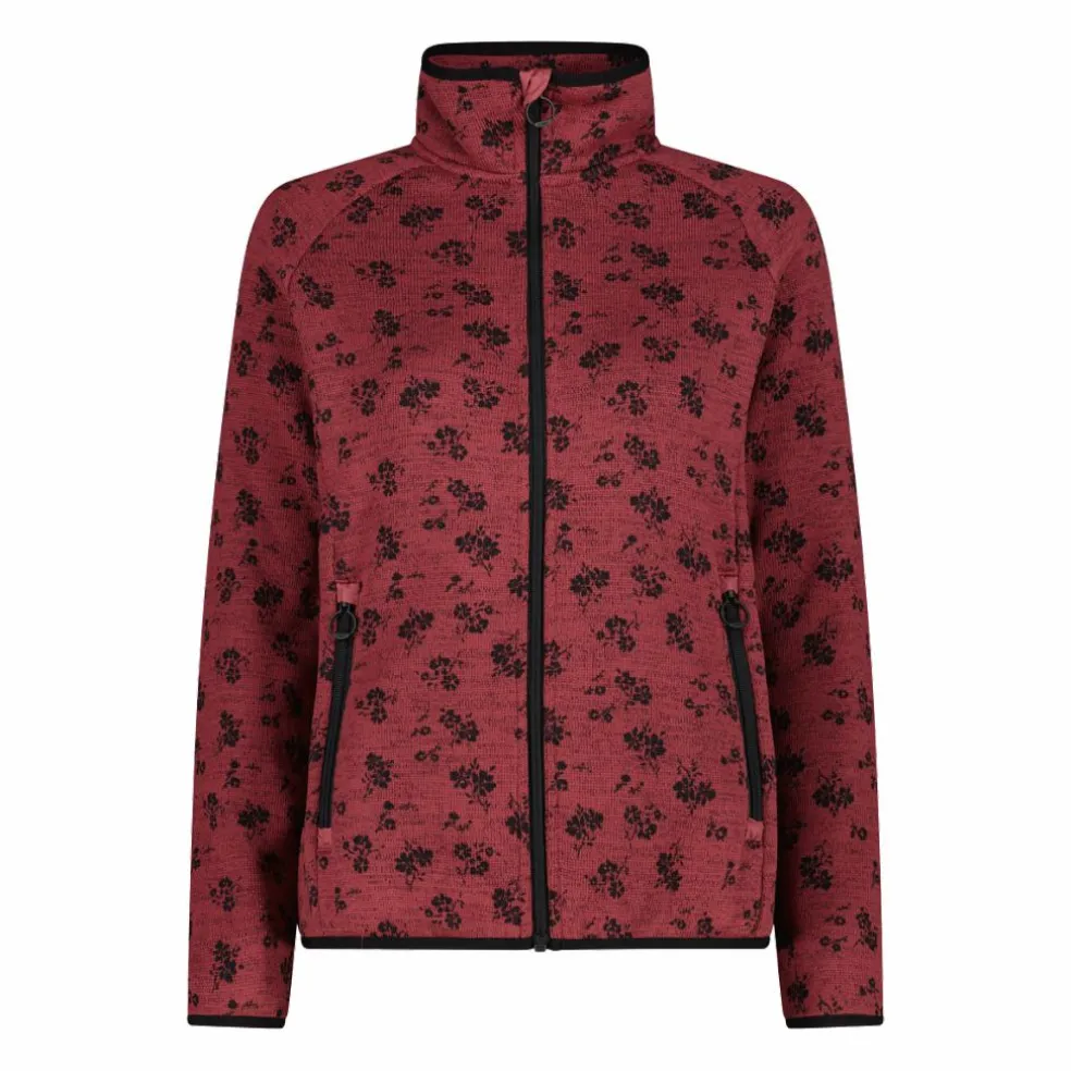 Giacca in pile da donna in knit tech stampata