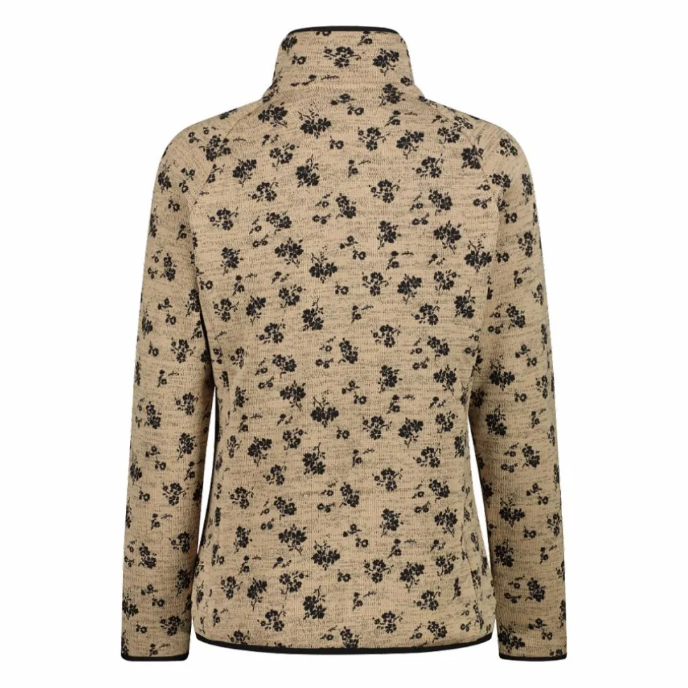 Giacca in pile da donna in knit tech stampata