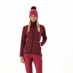 Giacca in pile da donna in knit tech stampata