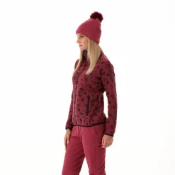 Giacca in pile da donna in knit tech stampata