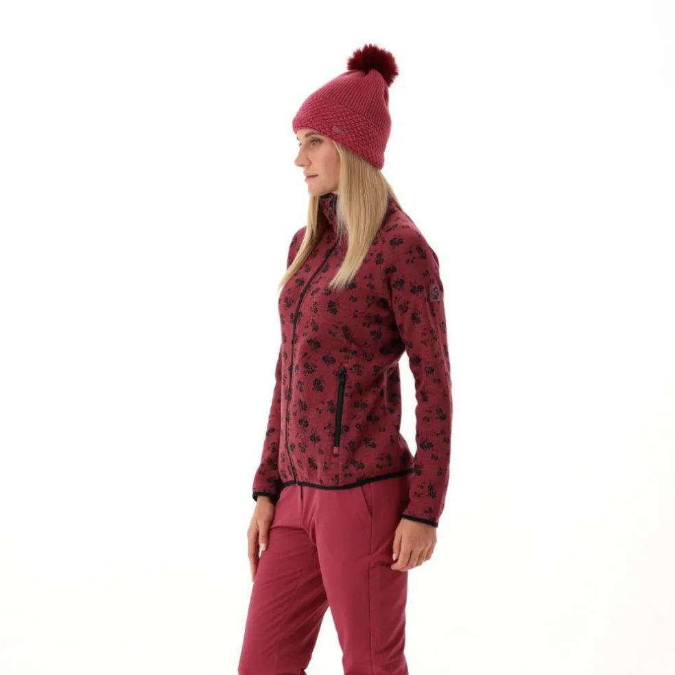 Giacca in pile da donna in knit tech stampata