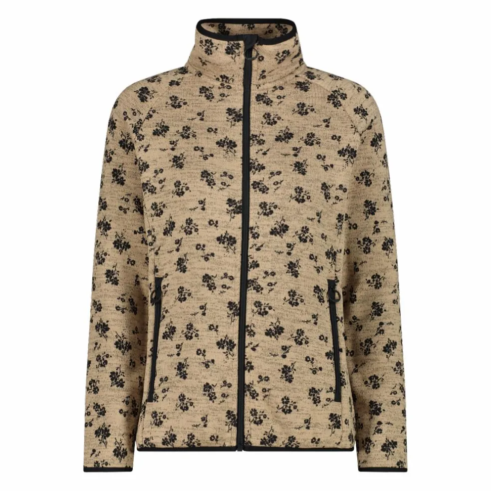 Giacca in pile da donna in knit tech stampata