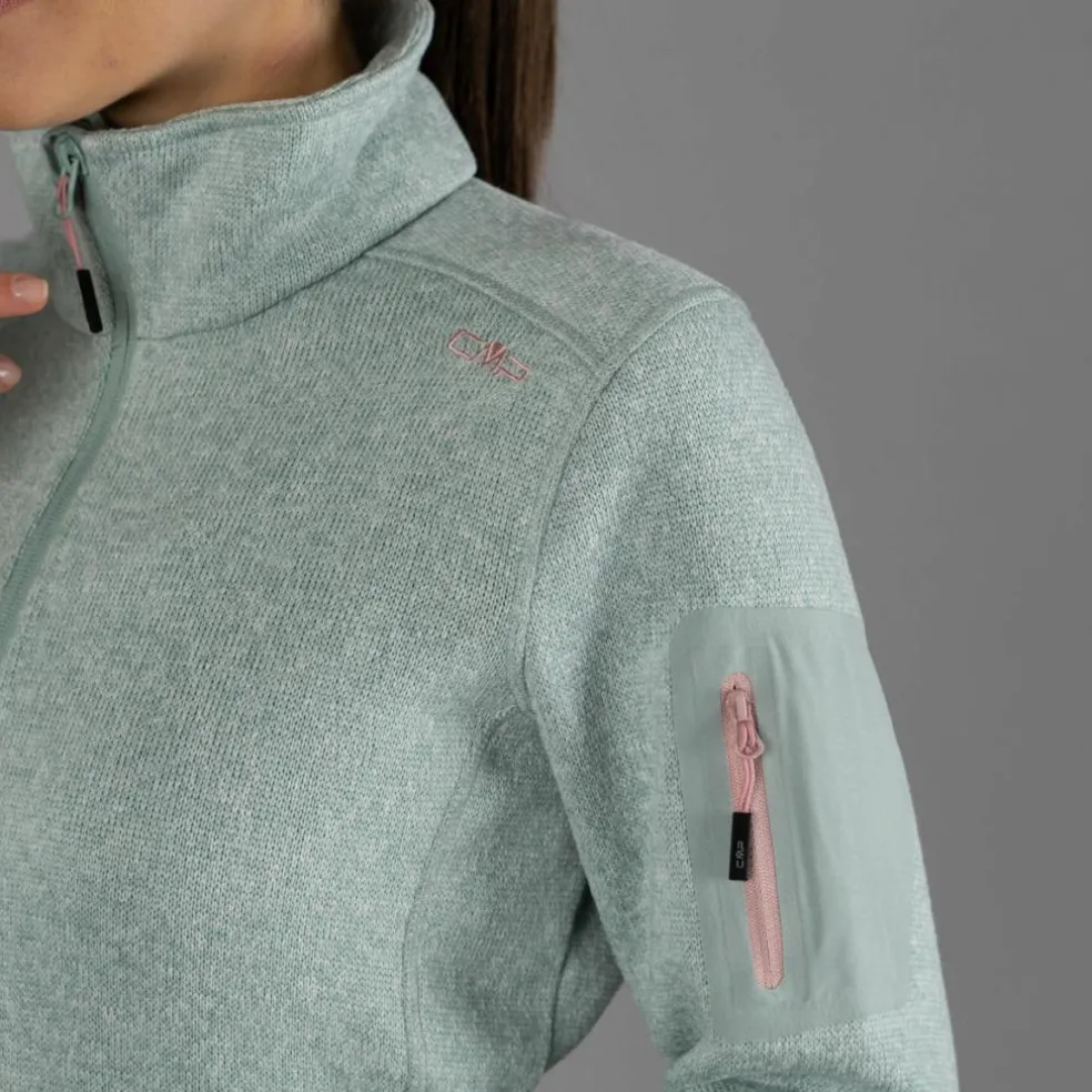 Giacca in pile da donna in Knit-Tech mèlange