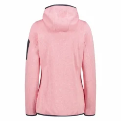 Giacca in pile da donna in knit-tech mélange con cappuccio