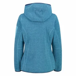 Giacca in pile da donna in knit-tech mélange con cappuccio