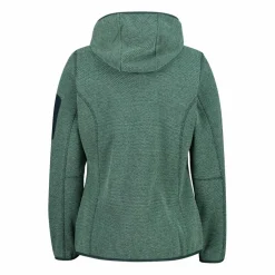 Giacca in pile da donna in knit-tech mélange con cappuccio