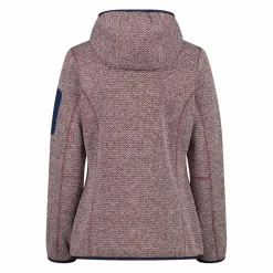Giacca in pile da donna in knit-tech mélange con cappuccio