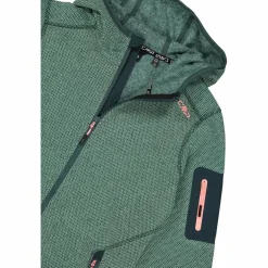 Giacca in pile da donna in knit-tech mélange con cappuccio