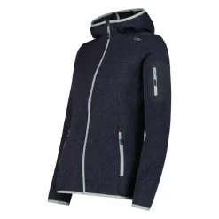 Giacca in pile da donna in knit-tech mélange con cappuccio